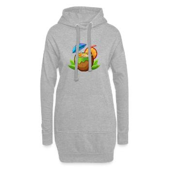 Tropisches Kokosnussgetränk - Hoodie-Kleid - Grau meliert - Vorne