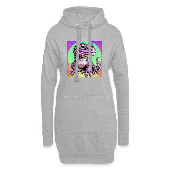 Gecko - Hoodie-Kleid - Grau meliert - Vorne