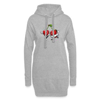 Tanzende Kirschen - Hoodie-Kleid - Grau meliert - Vorne