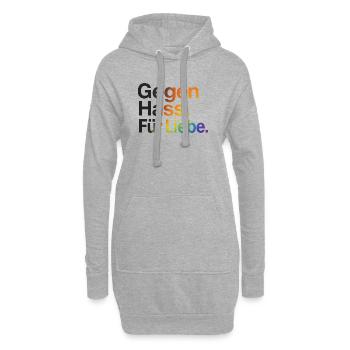 Against Hate For Love for Women & Men CSD - Hoodie Dress - heather grey - Front