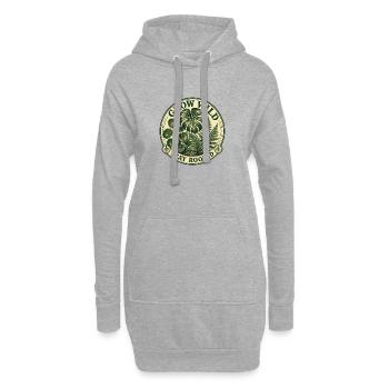 Grow Wild – Vintage Monstera Pilea Badge - Hoodie-Kleid - Grau meliert - Vorne