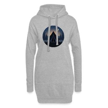 camping - Hoodie-Kleid - Grau meliert - Vorne