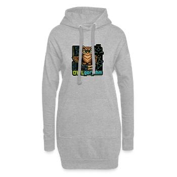 OWLgorythm – Coding Owl - Hoodie Dress - heather grey - Front