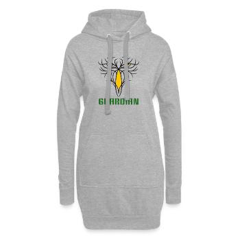 GUARDIAN - Stylisches Raubvogel - Design - Hoodie-Kleid - Grau meliert - Vorne