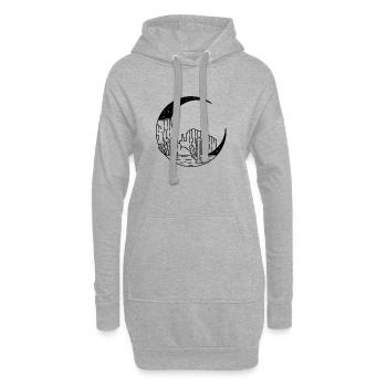 Canyon in der Mondsichel - Hoodie-Kleid - Grau meliert - Vorne