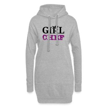 Girl Chef - Statement Design & Typografie - Hoodie-Kleid - Grau meliert - Vorne
