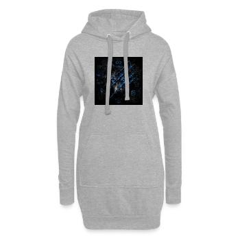 GN Wolf schwarz blau  - Hoodie-Kleid - Grau meliert - Vorne
