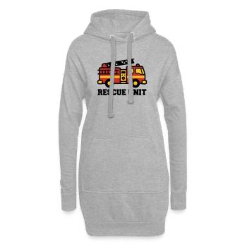 Feuerwehrauto Logo - Hoodie-Kleid - Grau meliert - Vorne