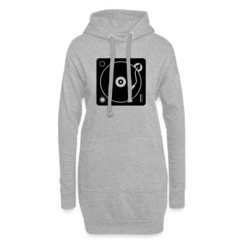 DJ turntable - Hoodie Dress - heather grey - Front