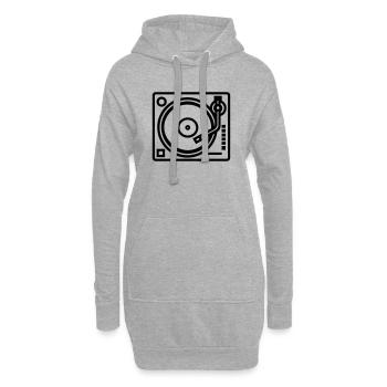 DJ-Plattenspieler - Hoodie-Kleid - Grau meliert - Vorne
