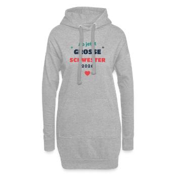 Einschulung 2026 Schwester - Schulkind Geschenk Sc - Hoodie-Kleid - Grau meliert - Vorne