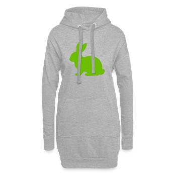 Heller Hase Silhouette - Hoodie-Kleid - Grau meliert - Vorne