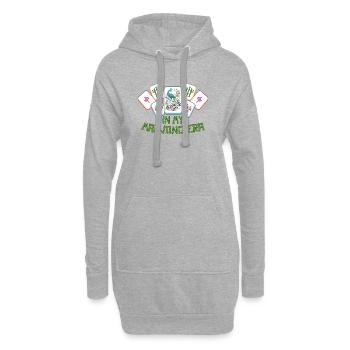 Mahjong Spiel Social Club Mahjong Ära - Hoodie-Kleid - Grau meliert - Vorne