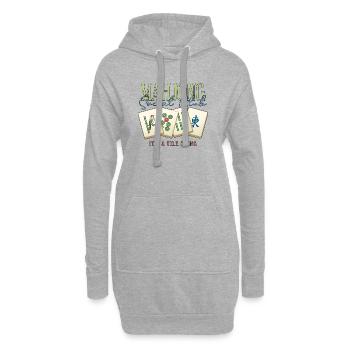 Mahjong Social Club Club Fliesen-Ding - Hoodie-Kleid - Grau meliert - Vorne