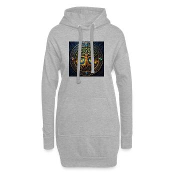 Mystic Tree mit Juwelen und Knoten - Hoodie-Kleid - Grau meliert - Vorne