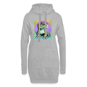 Gecko - Hoodie-Kleid - Grau meliert - Vorne