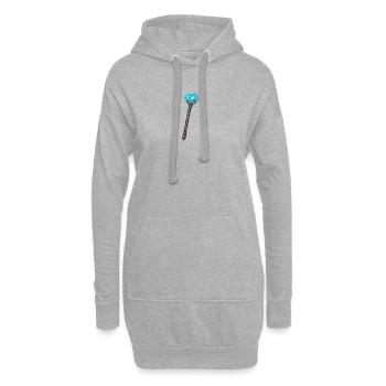 Magischer Kristallstab Blau - Hoodie-Kleid - Grau meliert - Vorne