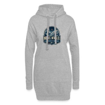Nebel im Wald – Klarheit im Kopf - Hoodie-Kleid - Grau meliert - Vorne