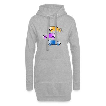 Autos - Hoodie-Kleid - Grau meliert - Vorne