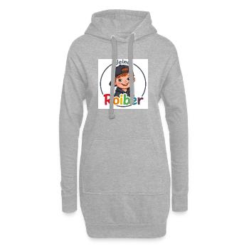 Kleiner Roiber Cartoon – Kindermotiv - Hoodie-Kleid - Grau meliert - Vorne