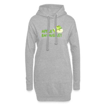 Apfel Enthusiast – Grüner Stil - Hoodie-Kleid - Grau meliert - Vorne