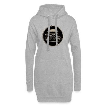 Vintage Motorcycle Emblem Sun Circle - Hoodie Dress - heather grey - Front