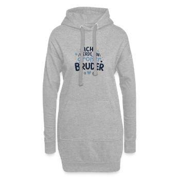 Ich werde ein großer Bruder - Hoodie-Kleid - Grau meliert - Vorne