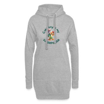 Curiosity is my Superpower - Hoodie Dress - heather grey - Front