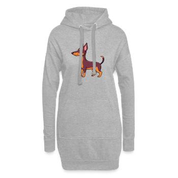 Kleiner Pinscher (Comic) - Hoodie-Kleid - Grau meliert - Vorne