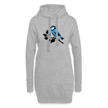 Blue Tit Garden - Hoodie Dress - heather grey - Front