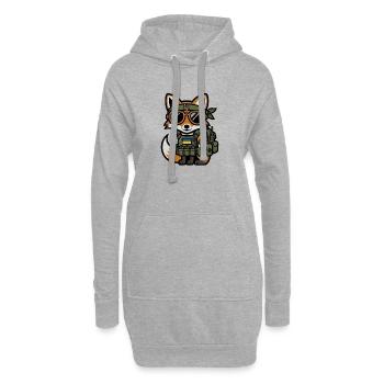 Ukraine Combat Fox - Hoodie-Kleid - Grau meliert - Vorne