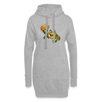 Krebs hat ein Fischbrötchen - Hoodie-Kleid - Grau meliert - Vorne