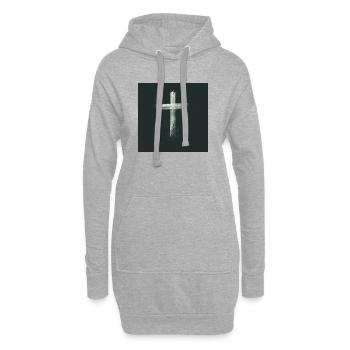 Kreuz Christliches Geschenk - Hoodie-Kleid - Grau meliert - Vorne