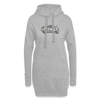 Griffonnage de la main Hoodbanger - Sweat-shirt à capuche long Femme - gris chiné - Devant