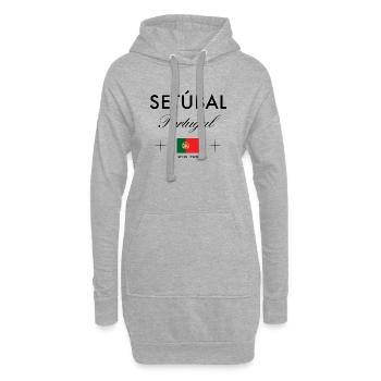 Setubal Portugal Koordinaten Reise Souvenir - Hoodie-Kleid - Grau meliert - Vorne