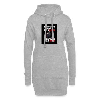 Eine Frau ist nicht zerbrechlich wie eine Blume, eine Bombe - Hoodie-Kleid - Grau meliert - Vorne
