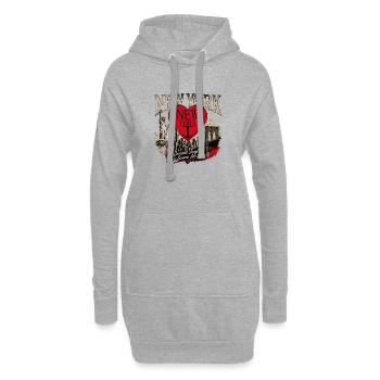New York Herz Stadtlandschaft - Hoodie-Kleid - Grau meliert - Vorne