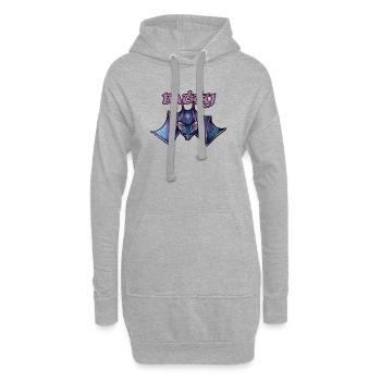 Batty Night Bat Illustration - Hoodie Dress - heather grey - Front