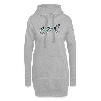 Azure Bloom Vine - Hoodie-Kleid - Grau meliert - Vorne