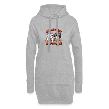 Game Over Fluffy Wins Katzen - Hoodie-Kleid - Grau meliert - Vorne