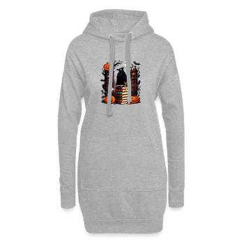Gotische Rabe unter den Folianten - Hoodie-Kleid - Grau meliert - Vorne