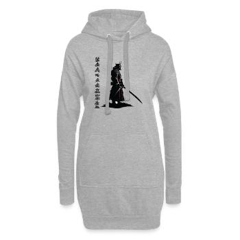 Samurai-Schatten: Katana Noir - Hoodie-Kleid - Grau meliert - Vorne