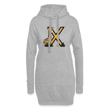 GiraffeX Gelb Schwarz Illustration - Hoodie-Kleid - Grau meliert - Vorne
