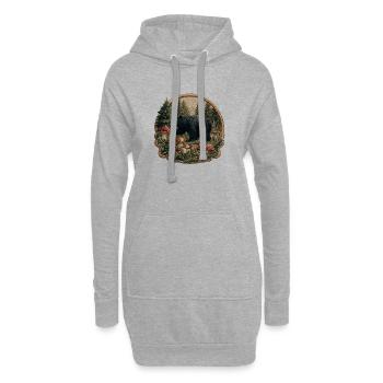 Waldbär im Pilzland Patch - Hoodie-Kleid - Grau meliert - Vorne