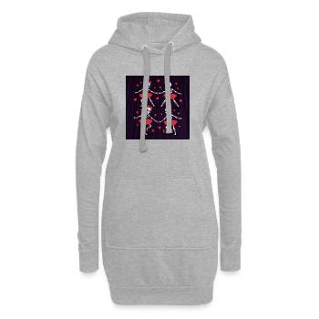 Skeletttänze mit roten Röcken - Hoodie-Kleid - Grau meliert - Vorne