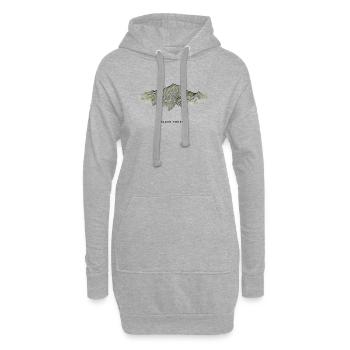 Black Forest Topographic | Vintage Line Art - Hoodie-Kleid - Grau meliert - Vorne