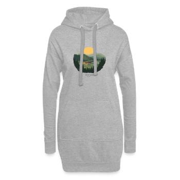 Eifel Volcano Landscape | Vintage Poster - Hoodie-Kleid - Grau meliert - Vorne