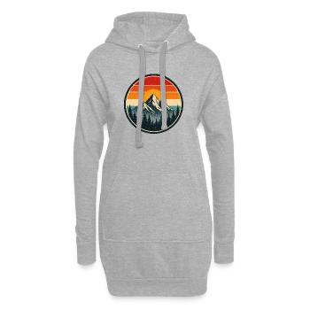 Mountain Retro Emblem Vintage-Stil Grafik - Hoodie-Kleid - Grau meliert - Vorne