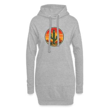 Cactus Retro Badge Vintage-Stil Grafik - Hoodie-Kleid - Grau meliert - Vorne