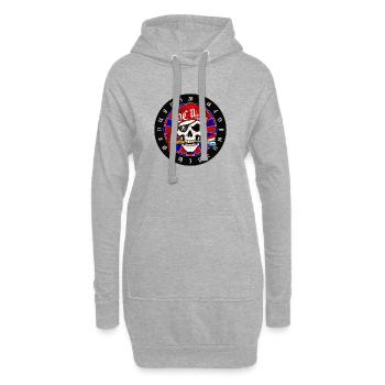 Red Pirate Skull auf Roulette - Hoodie-Kleid - Grau meliert - Vorne